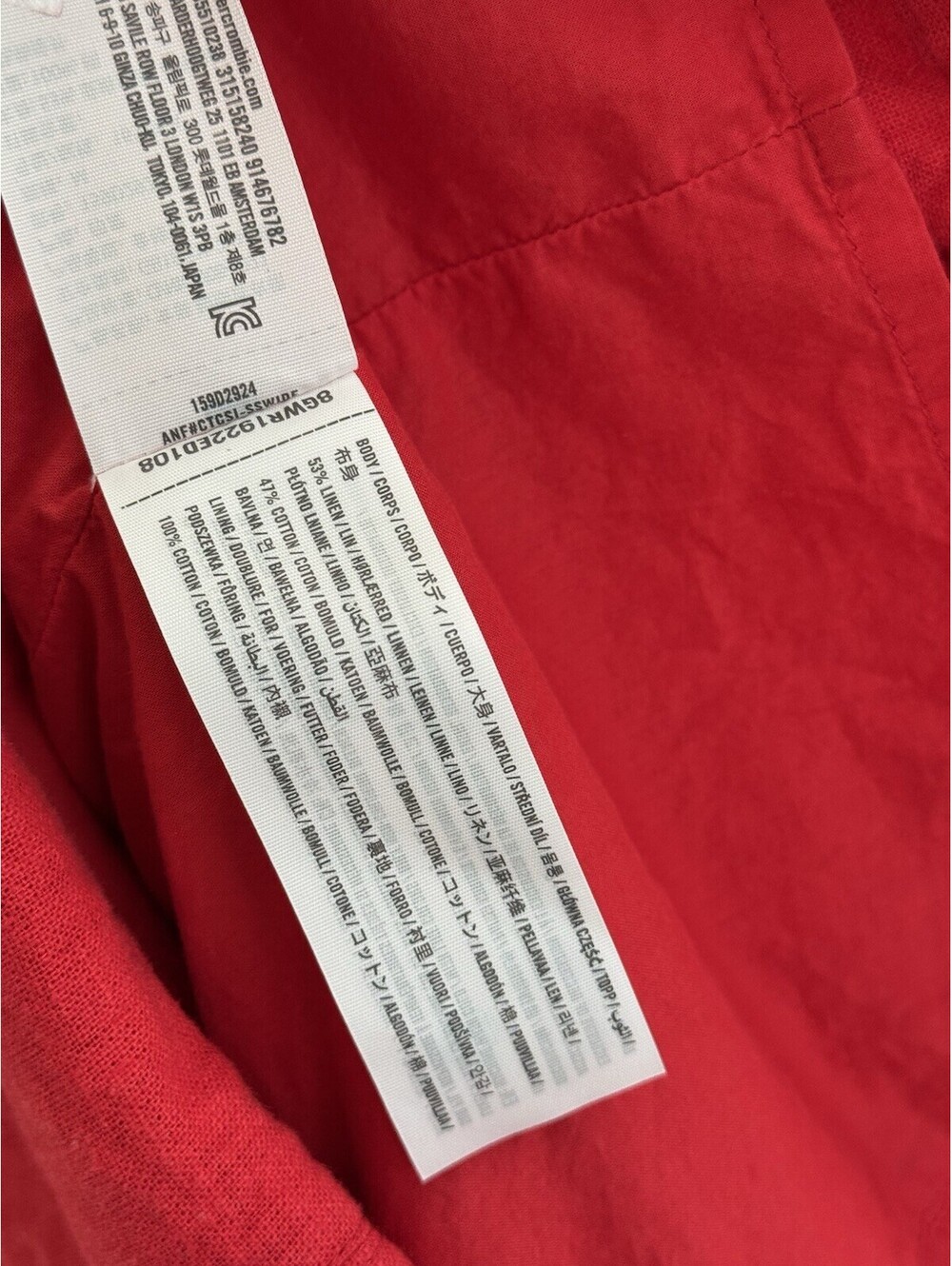 Abercrombie & Fitch Dress Red Linen Cotton Blend Open Back Sleeveless Women’s M - Picture 4 of 7